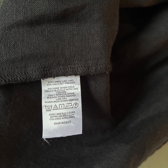 NWT Loft strappy vneck black linen midi dress 6P M - Picture 6 of 6